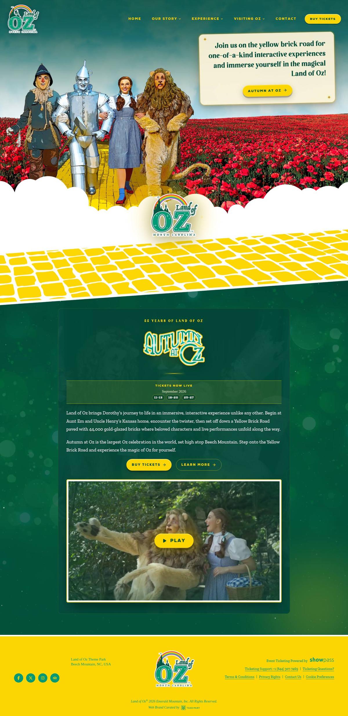 Land of Oz website, designed by Take Part