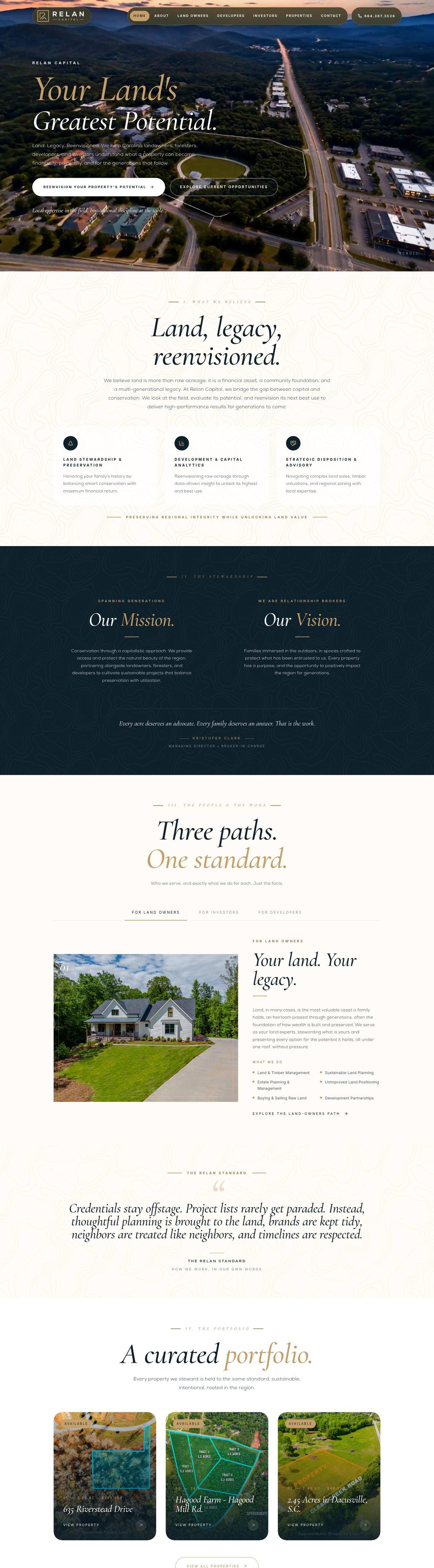 Relan Capital website, designed by Take Part