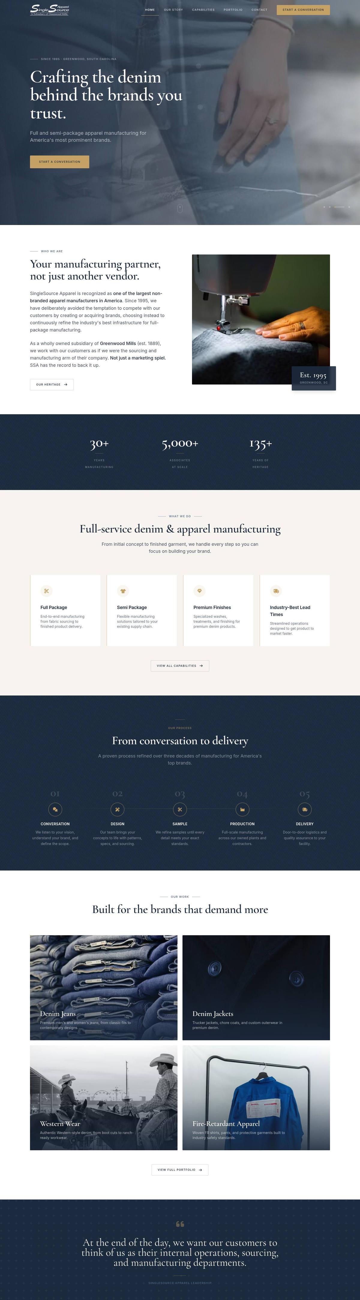 Single Source Apparel website, designed by Take Part